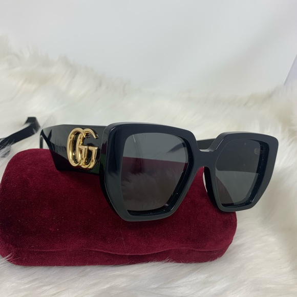 GUCCI Women’s luxury oversized sunglasses large GG Logo GG0956S - Picture 15 of 16
